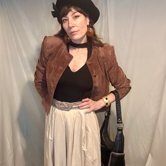 Vintage Lord & Taylor Suede Cropped Jacket - Picture 2 of 16